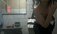 Perfect body masturbates in hidden bathroom!