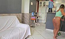 Wow, this hot amateur with a big ass came over for cleaning, but ended up getting her gaping anal fucked by my monster cock! 😍