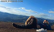 Tourist guide meets married woman on mountain peak