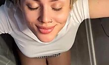 Russian Brunette Student Sucks Old Man's Cock In POV, Then Rides In Cowgirl For Cheating Fun