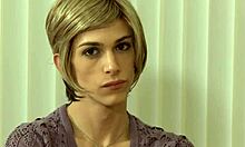 Gorgeous busty inked transsexual buttfucked in lingerie