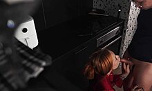 my stepmom surprised me with a blowjob instead of dinner, it was quick and hot 😏