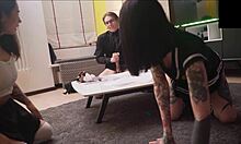 Naughty students have prepared a surprise for a submissive nerd