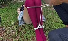 i love carresing them dirty outdoor socks on her cute body