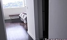 Teen Newbie Experiences Big Cock Handjob.