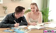 Hey, this naughty Russian teen 18+ stepsis bangs her nerdy stepbro!