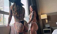 Hotel mix-up leads to a steamy foursome with two babes getting pounded hard