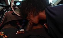 I deepthroat my black Uber driver's big cock passionately.