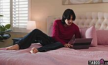 catching boyfriend jerking with condom when he could go raw with me