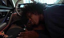 I deepthroat my black Uber driver's big cock passionately.