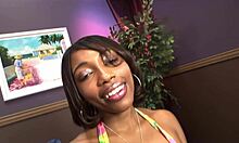 Sexy Black Babe Enjoys Blowjob And Anal Gangbang With Monster Cocks