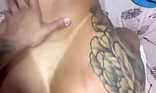 wife fucking big cock in lingerie, what a slut!