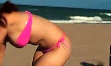 Amazing Latina Blows Big Cock Before Fucking On Miami Beach Sand