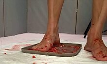 Beautiful Feet Pee On Strawberries And Trample