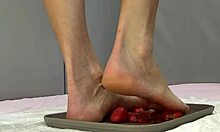 Beautiful Feet Pee On Strawberries And Trample