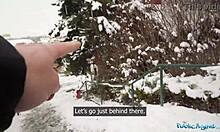 Public agent catches cute blonde for outdoor POV blowjob and hardcore sex with big dick in tight pussy