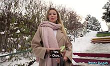 Public agent catches cute blonde for outdoor POV blowjob and hardcore sex with big dick in tight pussy