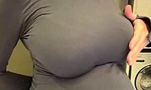 Pregnant Stepmother Exposes Milky Tits from Red Bra