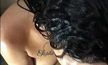 eating girlfriend's hot friend in shower with lots of cum in mouth