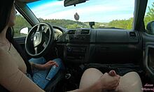 Public Road Car Handjob With Teen Next Door In Forest!