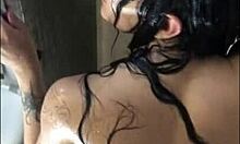 eating girlfriend's hot friend in shower with lots of cum in mouth