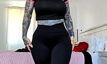 Look at this milf's big tits through leggings