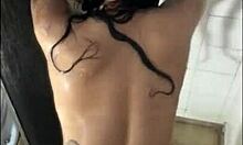 eating girlfriend's hot friend in shower with lots of cum in mouth