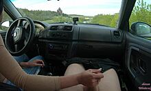 Public Road Car Handjob With Teen Next Door In Forest!