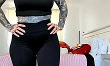 Look at this milf's big tits through leggings