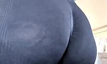 Look at this milf's big tits through leggings