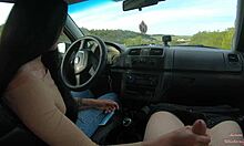 Public Road Car Handjob With Teen Next Door In Forest!