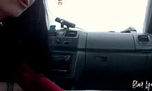 Side pose car blowjob from black lynn with huge cum in mouth!