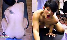 Skinny brunette jae scott sucks dick and gets pussy deeply fucked