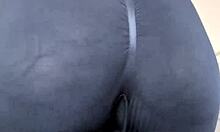 Look at this milf's big tits through leggings