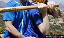 Learn Baseball? Bent Over For Stepdad's Cunilingus!