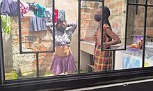 housewives turn to making homemade videos after laundry chores at home as playful amateurs