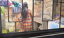 housewives turn to making homemade videos after laundry chores at home as playful amateurs