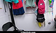 the gorgeous petite shoplifter gets punished by the mall guard with hard banging