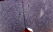 Slutty stepdaughter bends over for anal toy fucking with real doll outdoors