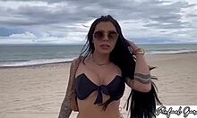 I ate pussy of hot girl at beach