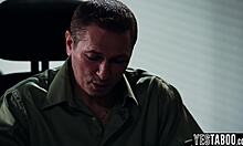 Young blonde teen pornstar boldly seduces mature counselor's big dick.