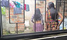 housewives turn to making homemade videos after laundry chores at home as playful amateurs