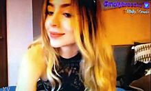 sexy blonde teen slut talks dirty on webcam blowjob