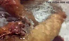 Does this morena love sucking my cock in the motel bathtub? Watch her big ass get fucked!