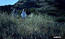 Scarlet Red and Black Eden tease and lick outdoors in lingerie 😘