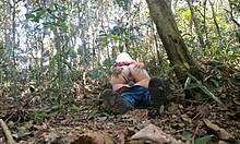 Blonde couple's public park blowjob caught on camera