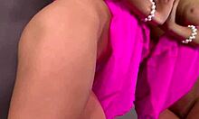 brunette amateur babe gets barefoot feet licked