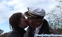 Busty eurobabe gets doggystyled by grandpa