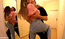 Blowjob in amusement park then quick standing fuck after back home