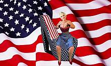 granny licks dick missionary, gets patriotic creampie